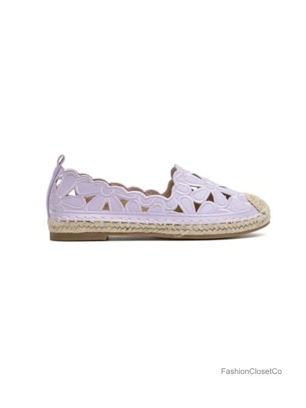 Women's Ballet Flats Floral Cutout Espadrille Slip-On Summer Shoes -